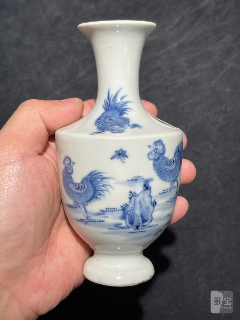 清乾隆 青花大吉图瓶 - 图2